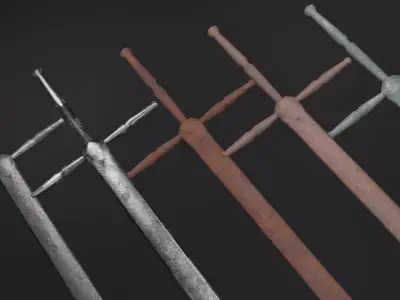 Ruined and Rusty Swords Free low-poly 3D model