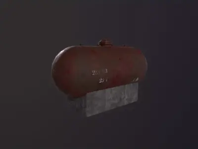 Rusty Oil Tank 3D Model Low-poly 3D model