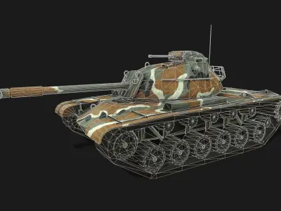 Tank M48A3 Low-poly 3D model