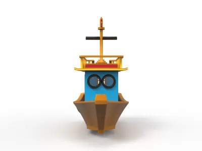 Toon Tug Low-poly 3D model