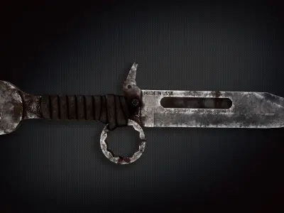 Craft knife post-apocalyptic PBR game readey Low-poly 3D model