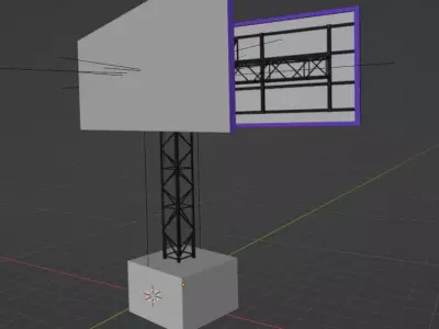Billboard Set  Outdoor Advertising Structures 5 Models 3D model