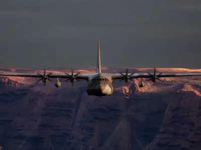 C-130 Rigged Animated Game Ready Low-poly 3D model