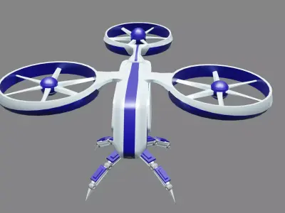 Drone Low-poly 3D model 6