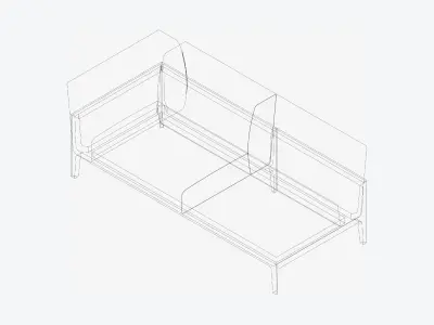 Furniture - Sofa - Contemporary - Oak - - Sofa - Right Low-poly 3D model