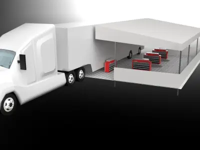 semi truck lowpoly Free low-poly 3D model