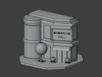 Shopping Mall 3D Illustration 3D model