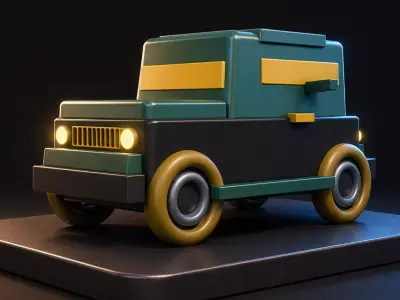 Stylized SUV Vehicle  Low Poly Car Low-poly 3D model