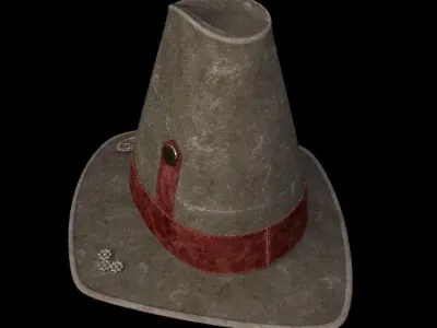 Hat historic old Low-poly 3D model