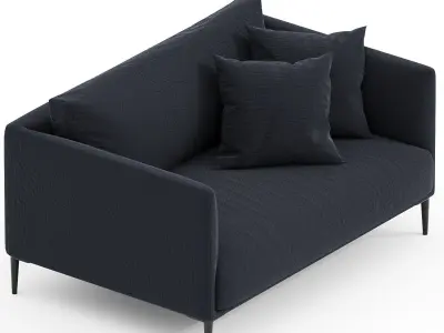 Sofa 2P antique effect buckle Oscar design EGal 3D model