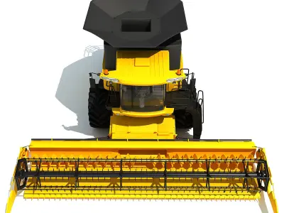 Yellow New Holland Combine 3D model