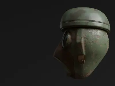 Helmet Sci-fi Gas Mask Visor   Free 3D model