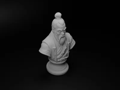 Chinese Kung Fu Master Bust Chess 3D print model purchase