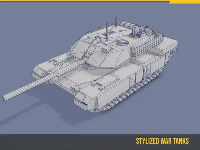 Stylized Tank Type99 Low-poly 3D model