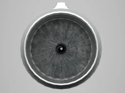 Aircraft Engine  Low-poly 3D model