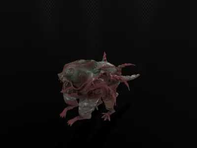 Hell monster  Low-poly 3D model