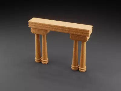 Temple arch Low-poly 3D model