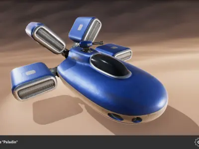 Spaceship Drone Paladin Low-poly 3D model