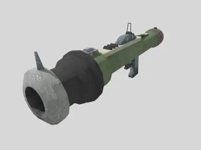 no brand low poly rocket launcher Low-poly 3D model