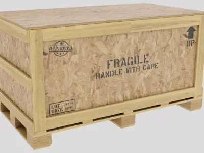 Wood Shipping Container Low-poly 3D model