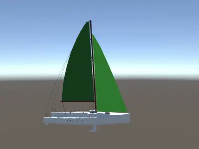 Low Poly Sail Boat Package Low-poly 3D model