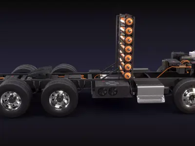 Hydrogen Semi-Truck Chassis 3D model