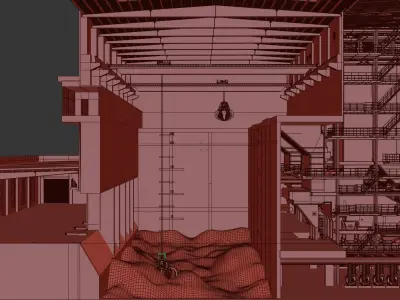 waste incineration plant 3D model