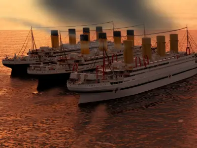  Olympic Class Liners 3D Model Collection
