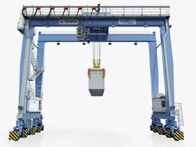 Rubber-Tyred Gantry Crane 3D model