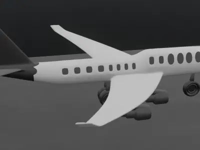 Airport environment with an aircraft Low-poly 3D model