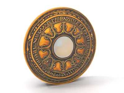 Intricate Brass Medallion model pack Low-poly 3D model