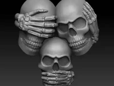 skull jewellery 3D print model