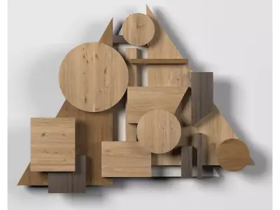 Wall shapes Decoration - Wood - 90x50 - Collection - Part 10 3D model