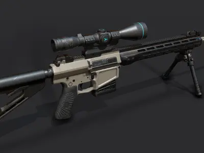 Super Sniper Low-poly 3D model