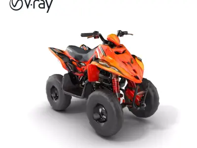 Orange Quad Bike Sporty Design model pack Low-poly 3D model