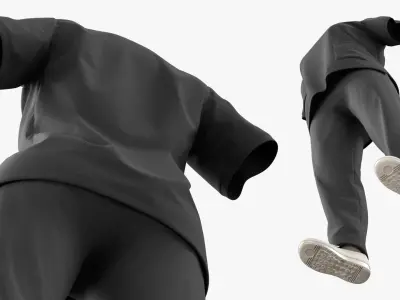 Female Medical Scrubs No Body Black 3D model
