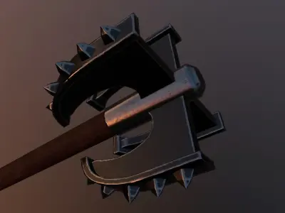 Medieval mace Low-poly 3D model 3