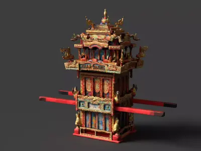 Chinese Wedding Sedan Chair  Low-poly 3D model purchase