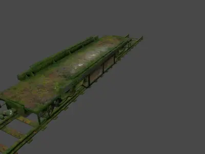 train 1 old on track Low-poly 3D model