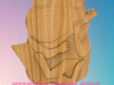  frog 3D MODEL STL FILE FOR CNC ROUTER LASER 3D print model