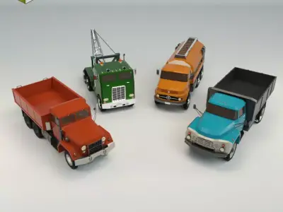 Low Poly Truck Pack 02