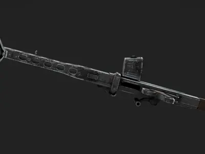 MG 42 Machinegun Low-poly 3D model