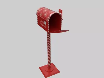 Christmas Letter Box Low-poly 3D model