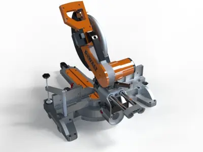 Miter saw sliding aluminium 3d model 3D model