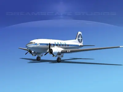 Douglas DC-3 Varig 3D model