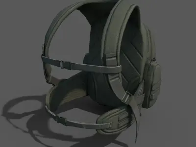 Human Backpack military Scifi  Low-poly 3D model