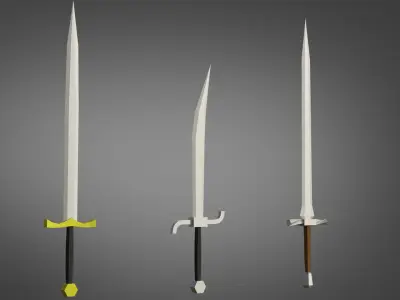Low-Poly Stylized Medieval Weapons Low-poly 3D model