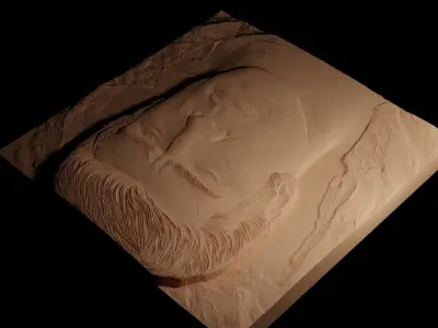 Rocky Balboa CNC 3d Print High Relief Sand Casting 3D print model