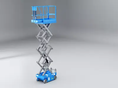 Warehouse Electric Scissor Platform Lift Low-poly 3D model