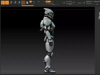 Futuristic Soldier Robot Quad Mesh Game Ready HD PBR Textures  Low-poly 3D model